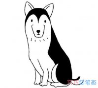 雪橇犬的简单画法带步骤图 素描雪橇犬简笔画图片