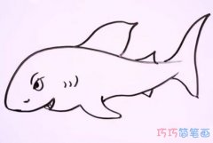 凶猛鲨鱼怎么画带步骤图 卡通鲨鱼简笔画图片