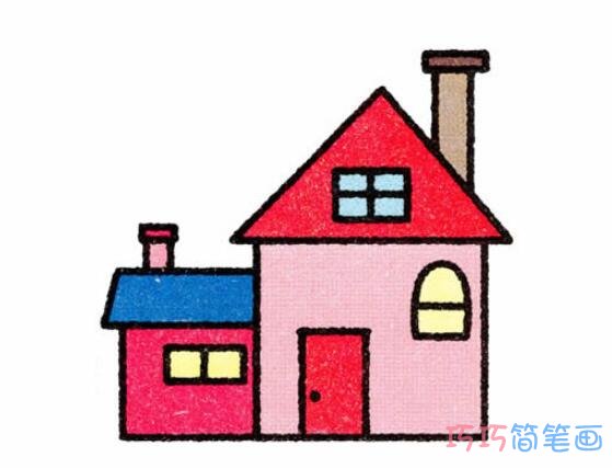 烟囱房子怎么画好看_带步骤图房子简笔画图片