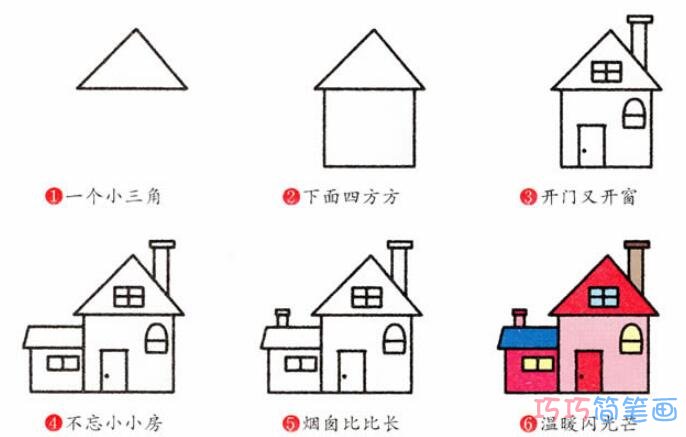 烟囱房子怎么画好看_带步骤图房子简笔画图片