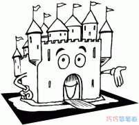 卡通城堡素描怎么画可爱好看_城堡简笔画图片