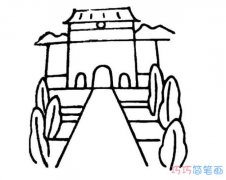 幼儿寺庙怎么画简单易学_手绘寺庙简笔画图片