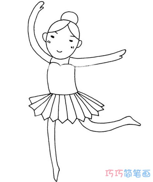 小女孩跳芭蕾怎么画简单_带步骤图小女孩简笔画图片