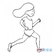 跑步运动小女孩怎么画带步骤图 卡通小女孩简笔画图片