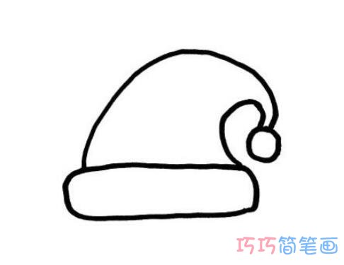  圣诞帽怎么画简洁可爱_圣诞帽简笔画图片