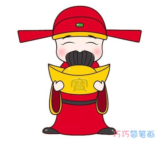 财神爷怎么画好看 多彩财神爷简笔画图片