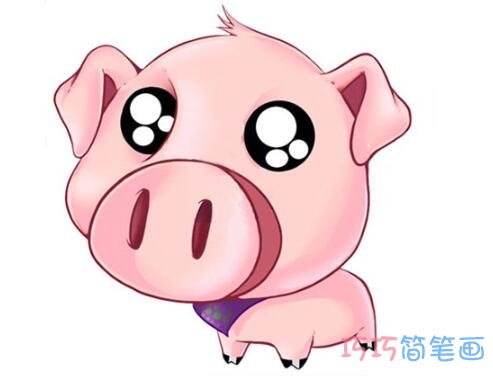 卡通小猪怎么画简单可爱 小猪简笔画图片