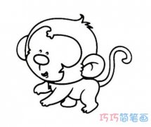 小猴子素描怎么画逼真可爱 卡通小猴子简笔画图片