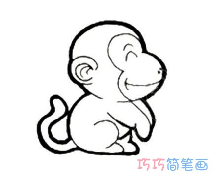 小猴子素描怎么画逼真可爱 小猴子简笔画图片