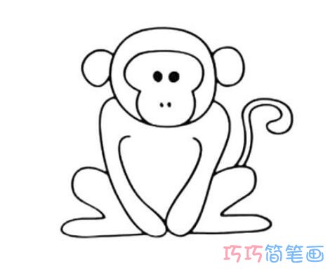 猴子怎么画简单易学 猴子简笔画图片