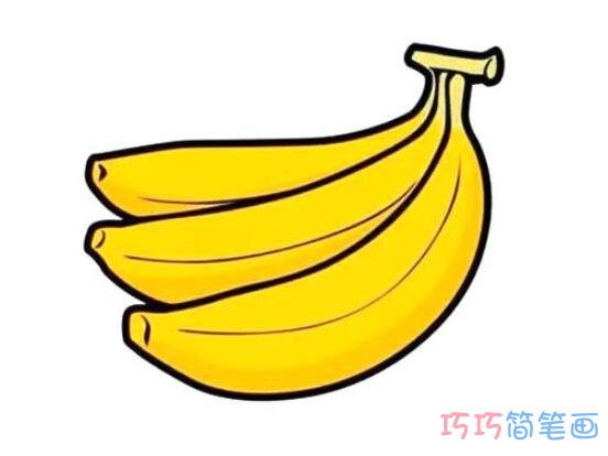 香蕉怎么画多彩好看 带步骤图香蕉简笔画图片