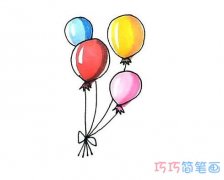 彩色气球的画法步骤图漂亮 手绘气球简笔画图片