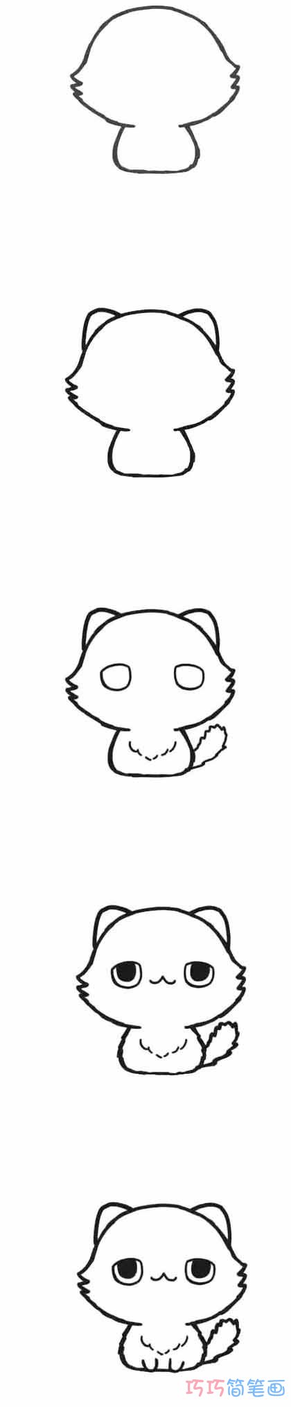 波斯猫怎么画可爱 带步骤图波斯猫简笔画图片