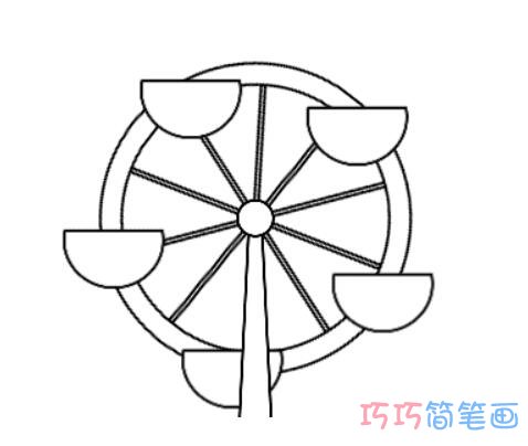 摩天轮怎么画简单 摩天轮简笔画图片