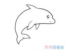一步一步小海豚怎么画可爱 海豚的画法简笔画图片