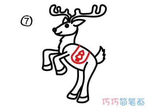 圣诞驯鹿怎么画可爱 带步骤图驯鹿简笔画图片