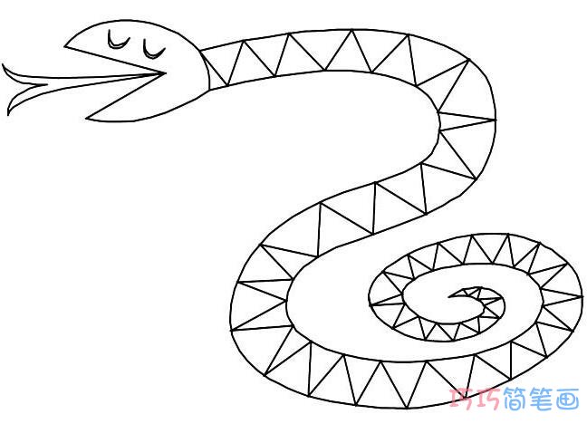 花斑蛇怎么画简洁易学 蛇简笔画图片