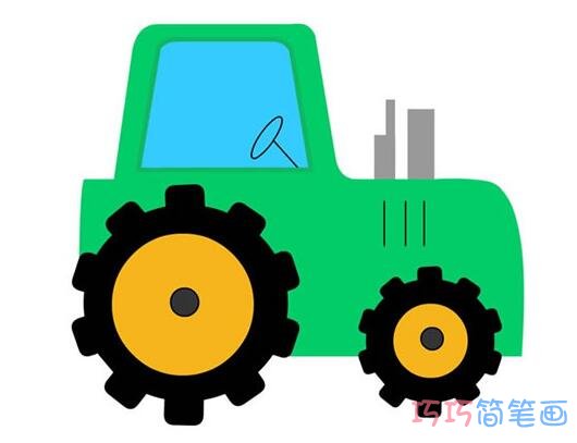 农用拖拉机怎么画可爱多彩 拖拉机简笔画图片
