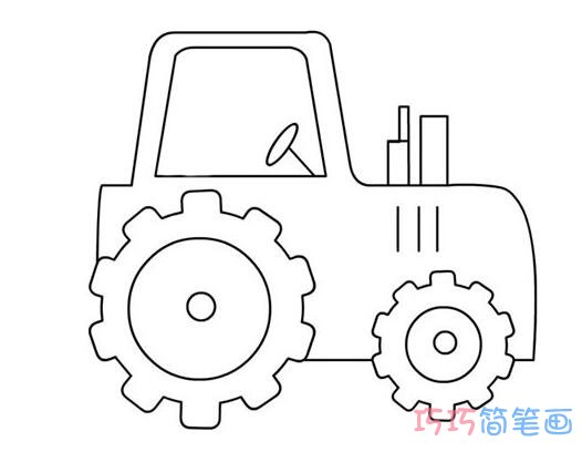 农用拖拉机怎么画可爱多彩 拖拉机简笔画图片