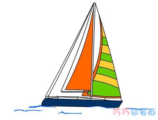 小帆船怎么画可爱简洁 帆船简笔画图片