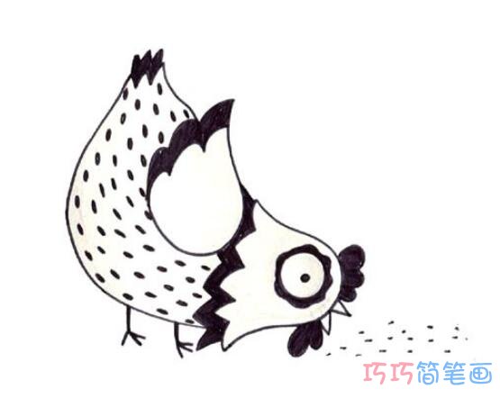 啄米的大公鸡怎么画简单 公鸡简笔画图片