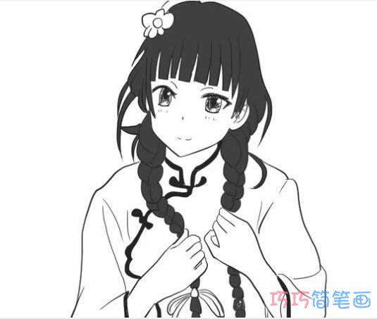 民国女学生怎么画好看 带步骤图小女孩简笔画图片