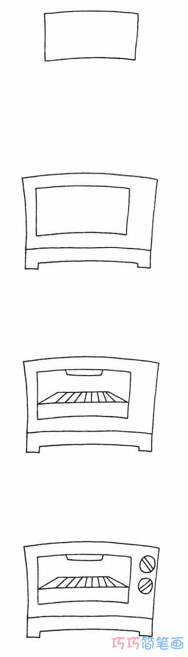 烤箱怎么画好看易学 带步骤图烤箱简笔画图片