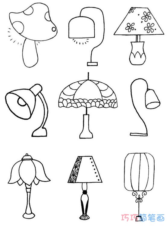 台灯怎么画好看 带步骤图台灯简笔画图片