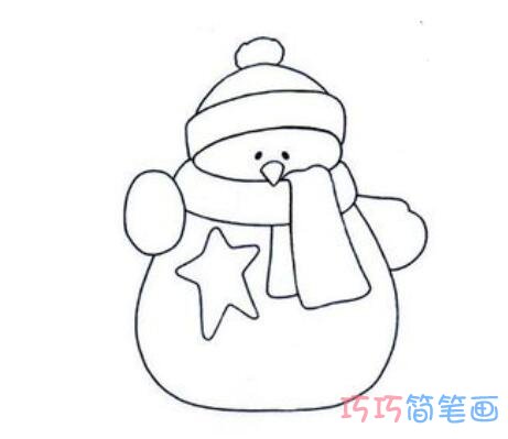 圣诞小雪人怎么画可爱简洁 圣诞雪人简笔画图片