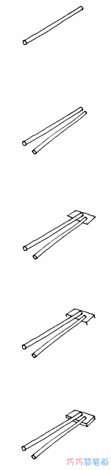 一双筷子怎么画简单易学 带步骤图筷子简笔画图片