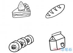 如何绘画甜食面包的画法简笔画图片简单