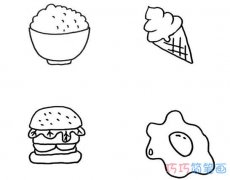 怎么绘画食物甜食的画法简笔画图片