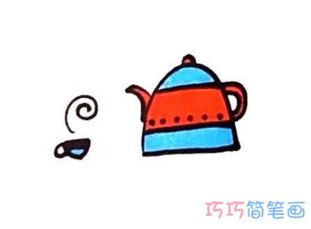 彩色茶壶怎么画好看 茶壶简笔画图片