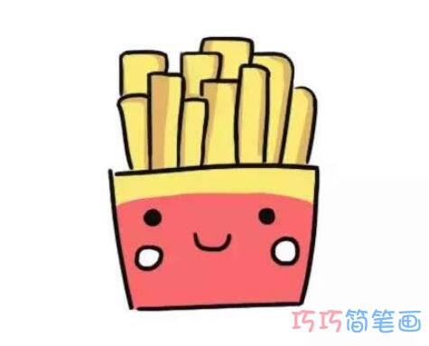 薯条怎么画可爱 带步骤图薯条简笔画图片
