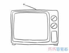 怎么绘画简单电视机的画法步骤简笔画图片