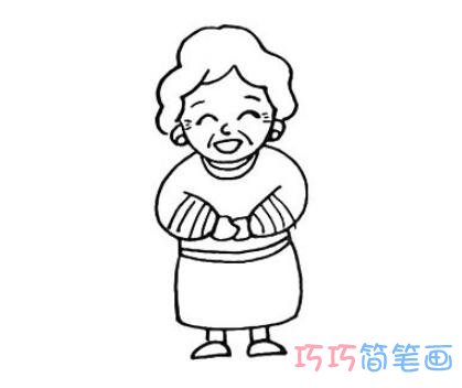 老奶奶怎么画可爱简单 奶奶简笔画图片