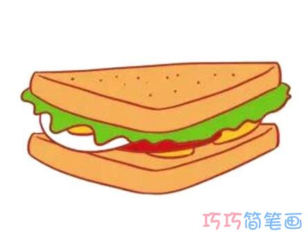 三明治怎么画可爱易学 三名字简笔画图片