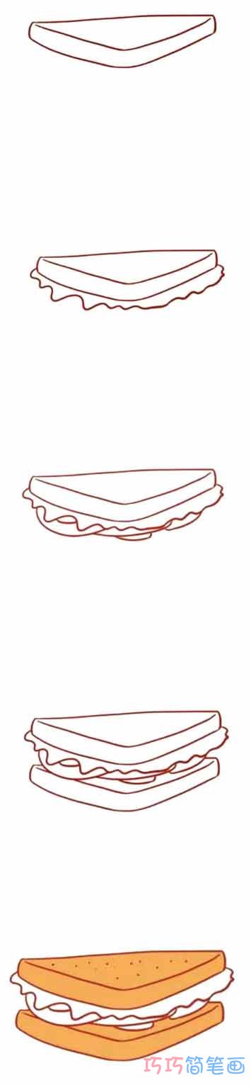 三明治怎么画可爱易学 三名字简笔画图片