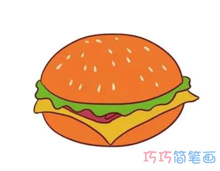 美味汉堡包怎么画好看 汉堡包简笔画图片
