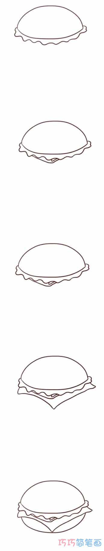 美味汉堡包怎么画好看 汉堡包简笔画图片