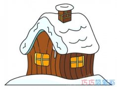 怎么绘画冬天雪屋带步骤图 彩色小雪屋简笔画图片