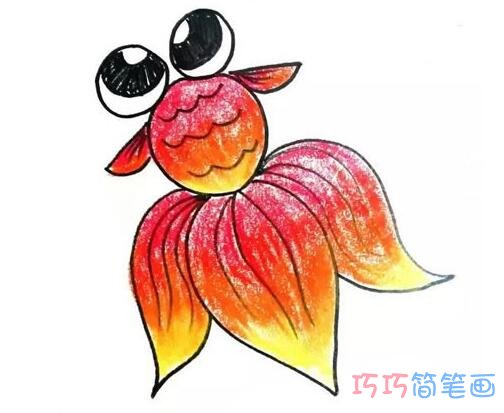 大眼睛金鱼彩色素描怎么画好看 金鱼简笔画图片