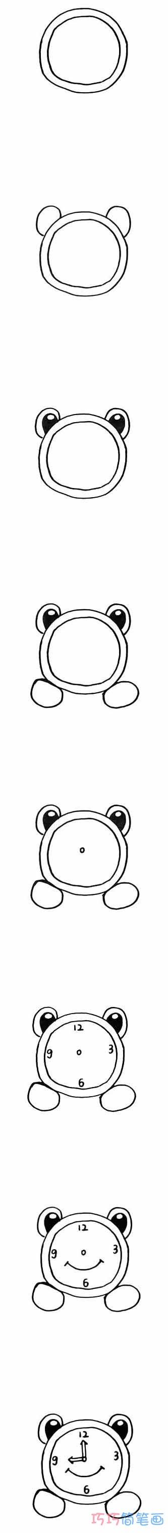 闹钟怎么画简洁易学 带步骤图闹钟简笔画图片