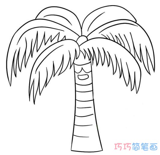 椰子树怎么画好看可爱 带步骤图椰子树简笔画图片
