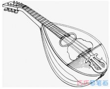 怎么绘画乐器琵琶的画法素描简笔画教程