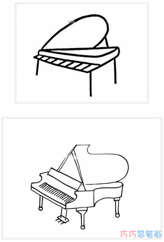 钢琴怎么画好看简洁 钢琴简笔画图片