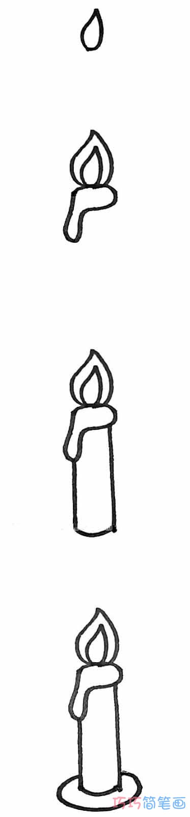 儿童画蜡烛怎么画可爱 带步骤图蜡烛简笔画图片