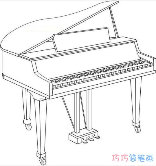 素描钢琴怎么画简洁 钢琴简笔画图片