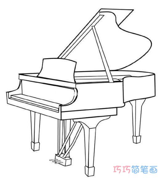素描钢琴怎么画简洁 钢琴简笔画图片