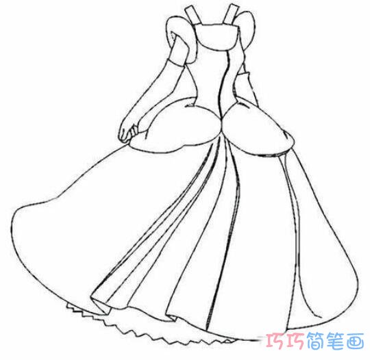 晚礼服怎么画好看 晚礼服简笔画图片